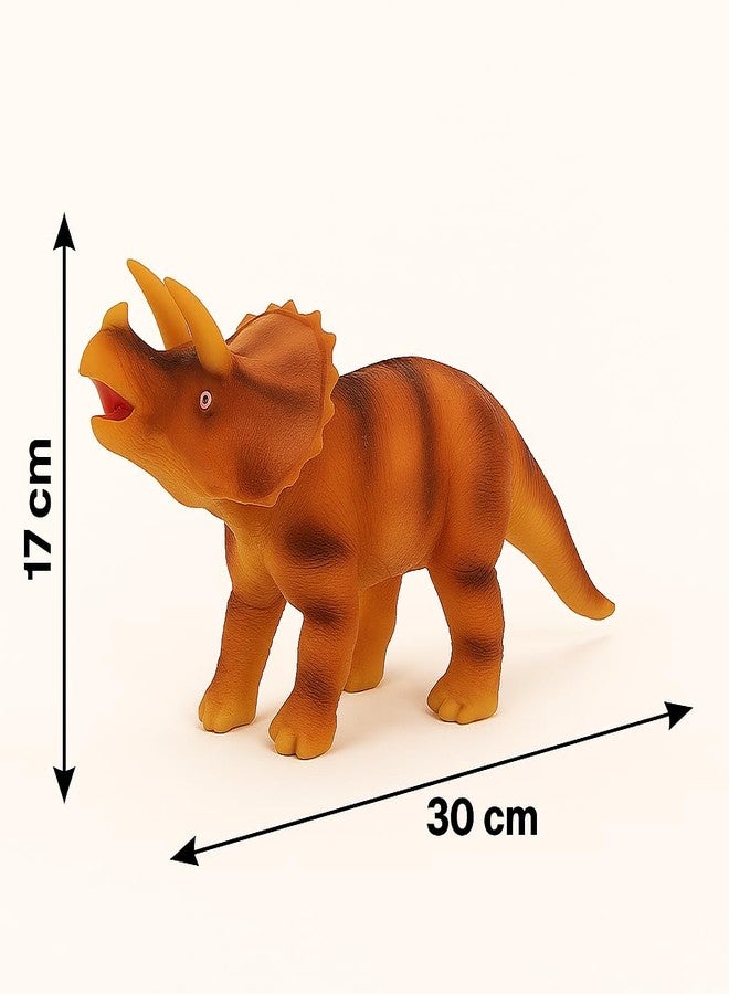 DTR Creation Triceratops Dinosaur Toy - 35cm Realistic Soft Plastic Dinosaur Figure for Kids | Educational Prehistoric Animal Model | Birthday Gift for Boys & Girls - Image 2